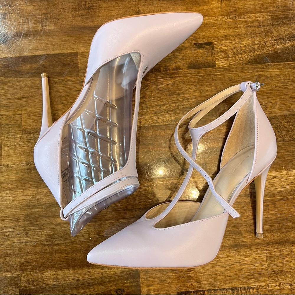 Something Navy T-Strap Lilac Pumps